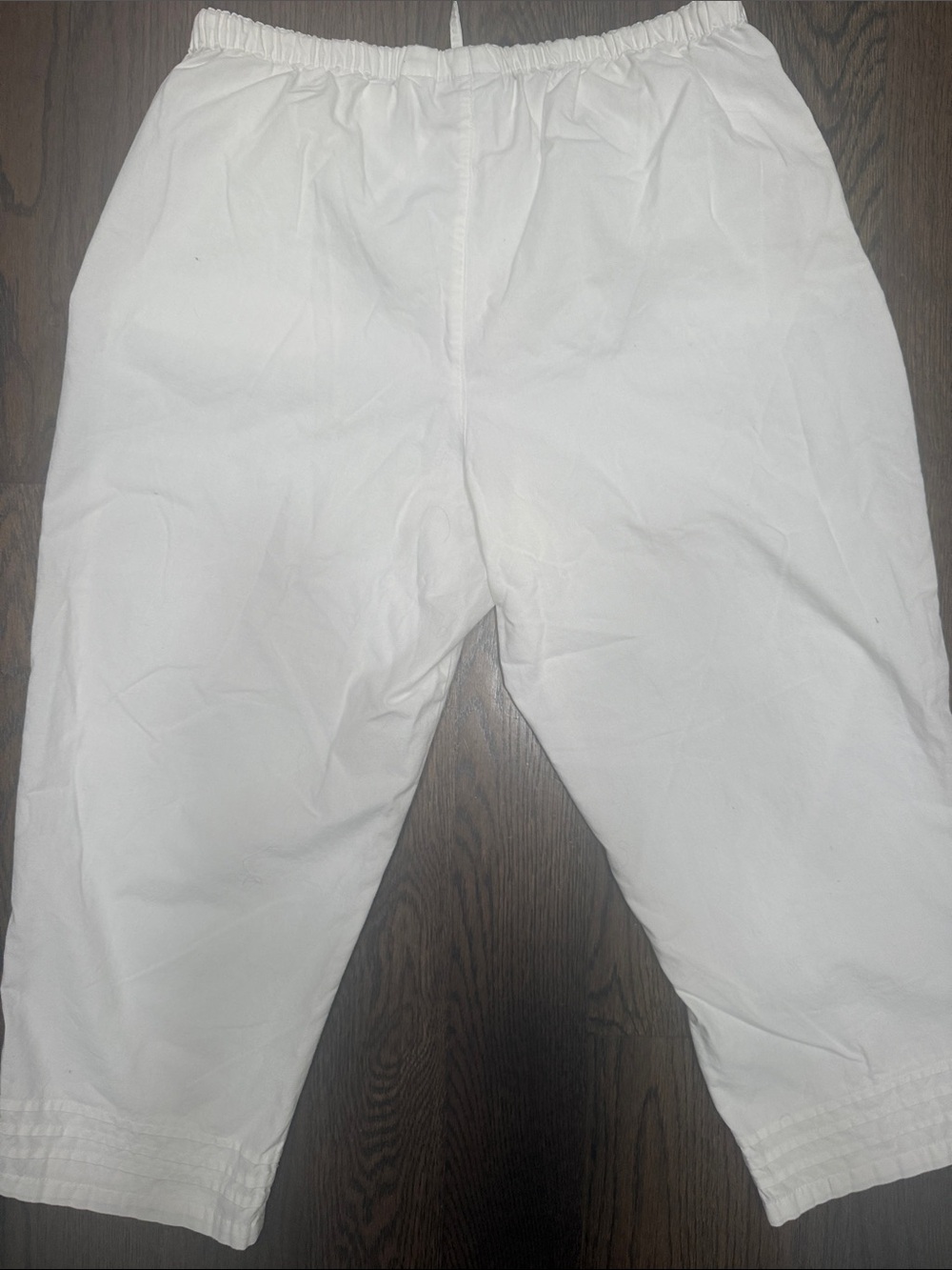 ❤️Liz Claiborne 100% Cotton Drawstring White Casual Elastic-Waist Pants sz M - Picture 4 of 6